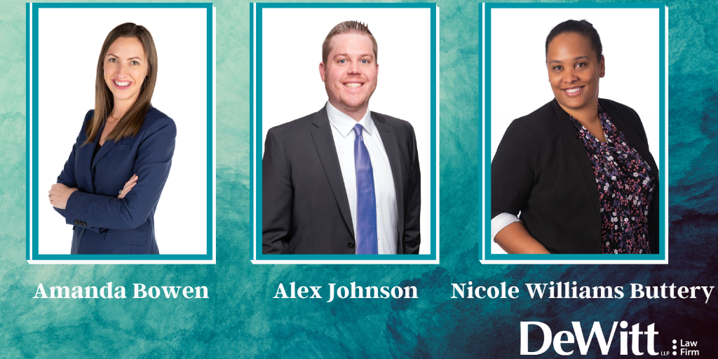 Featured Image for DeWitt Announces Attorneys Bowen, Johnson, and Williams Buttery Promoted to Partner