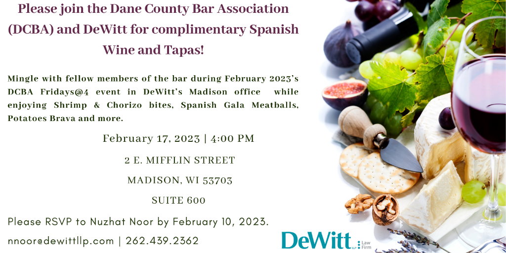 Featured Image for Dane County Bar Association Members Please Join Us for Fridays at 4
